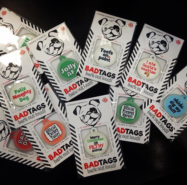 Holiday badtags are now in stock!  Get them before they are gone!  #badtags #holiday #dogtags #madeinusa